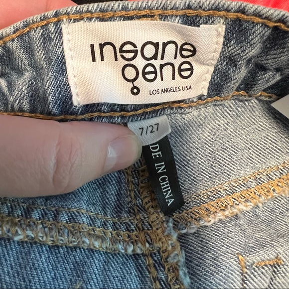 NWT Insane Gene High Rise Distressed Girlfriend Jeans-27 - Picture 12 of 13